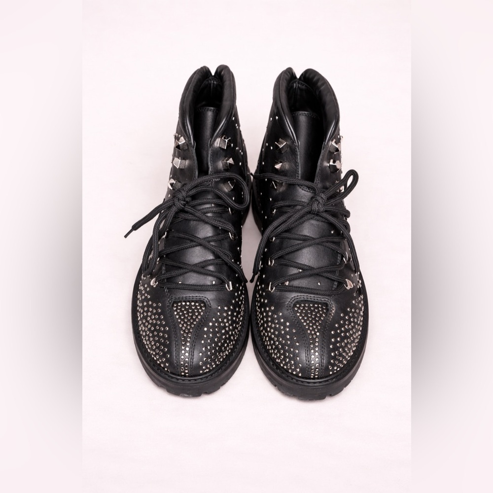 Valentino Garavani Black Studded Combat Boots